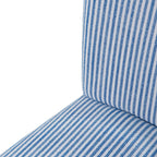 New Pacific Direct Milton Fabric Bar Stool,Natural Wood Legs,Blue Stripes,Fully Assembled