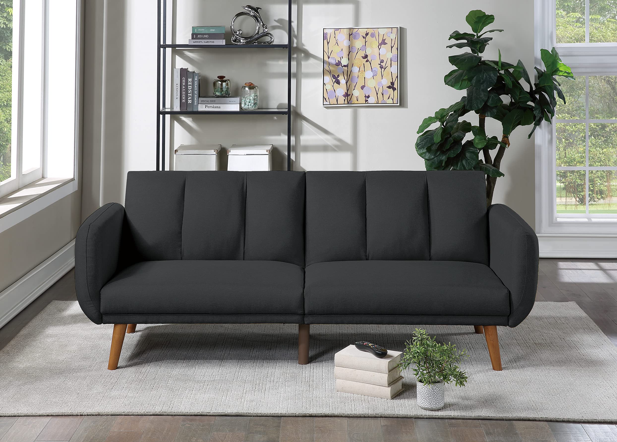 Poundex Modern Adjustable Sofa in Black