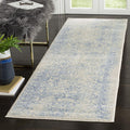 SAFAVIEH Adirondack Collection Runner Rug - 26 x 8, Ivory & Light Blue, Oriental Distressed Design, Non-Shedding & Easy Care, 
