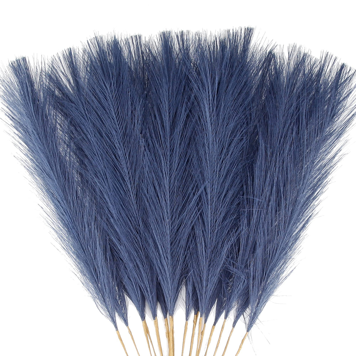 Acfruits 20Pcs Navy Blue Faux Pampas Grass Decor, 21.7 Pompas Grass Flower Arrangement and Vase Filler for Boho Home Wedding Dec