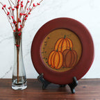 Cvhomedeco. Primitive Antique Pumpkin Painted Wood Decorative Plate Halloween Display Wooden Plate Home D  Cor Art, 9-3/4 Inch
