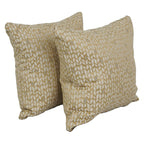 Blazing Needles Square Polyester Jacquard Throw Pillows, 17", Banyan Camel 2 Count