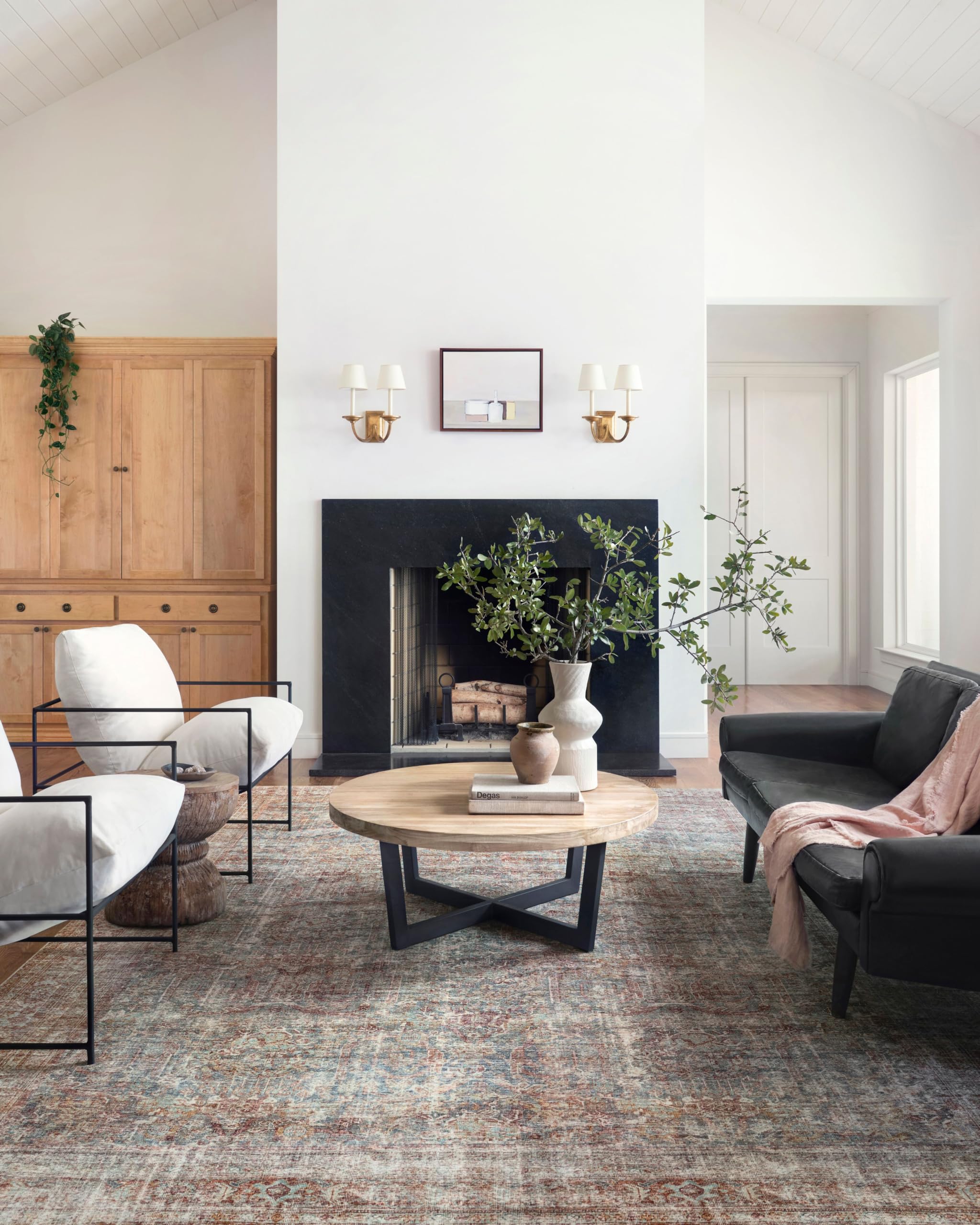 Loloi Chris Loves Julia x Jules Collection, Lagoon & Brick 8-6 x 11-6 Area Rug - Vintage Accent Rugs for Living Room, Bedroom,