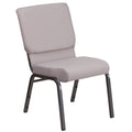 4 Pk. 18.5W Gray Dot Fabric Stacking Church Chair - Silver Vein Frame