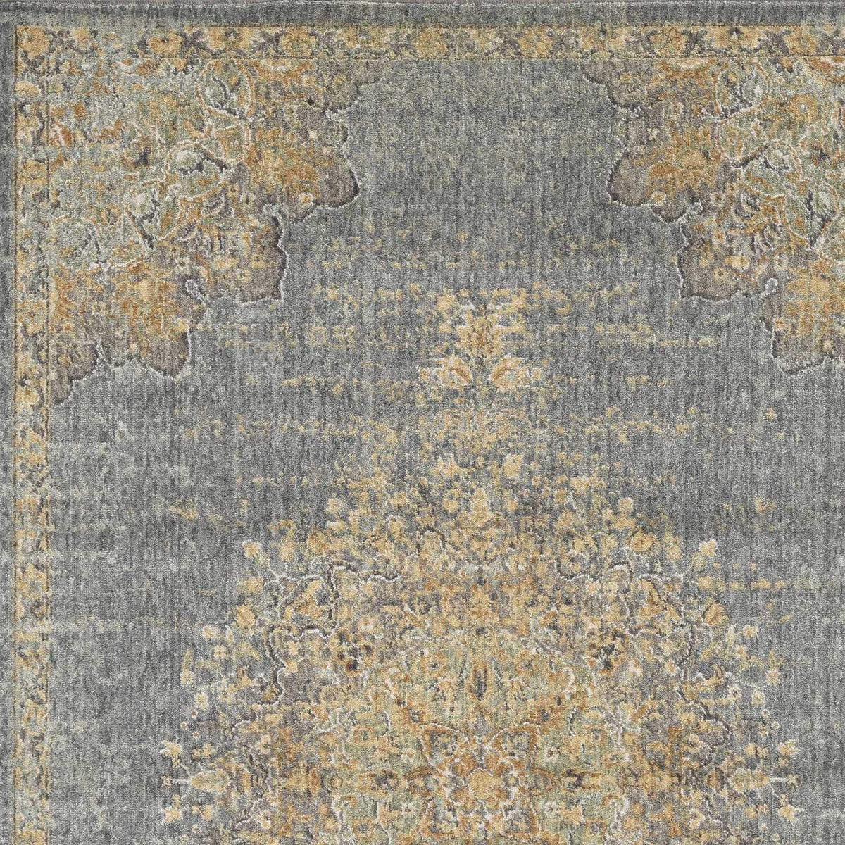 HomeRoots 8' Slate Grey Machine Woven Vintage Traditional Indoor Runner Rug