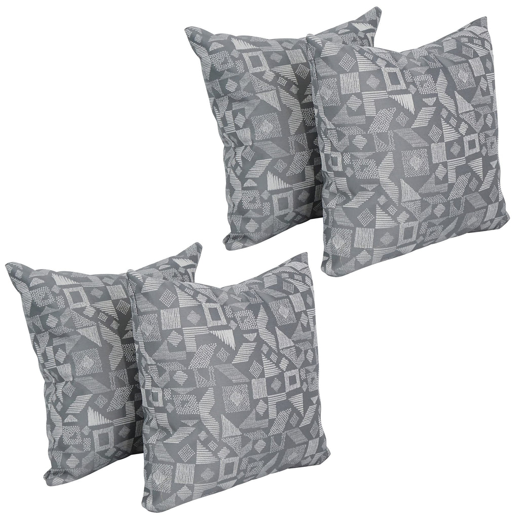 Blazing Needles Square Polyester Jacquard Throw Pillows, 17", Nina Greyst 4 Count