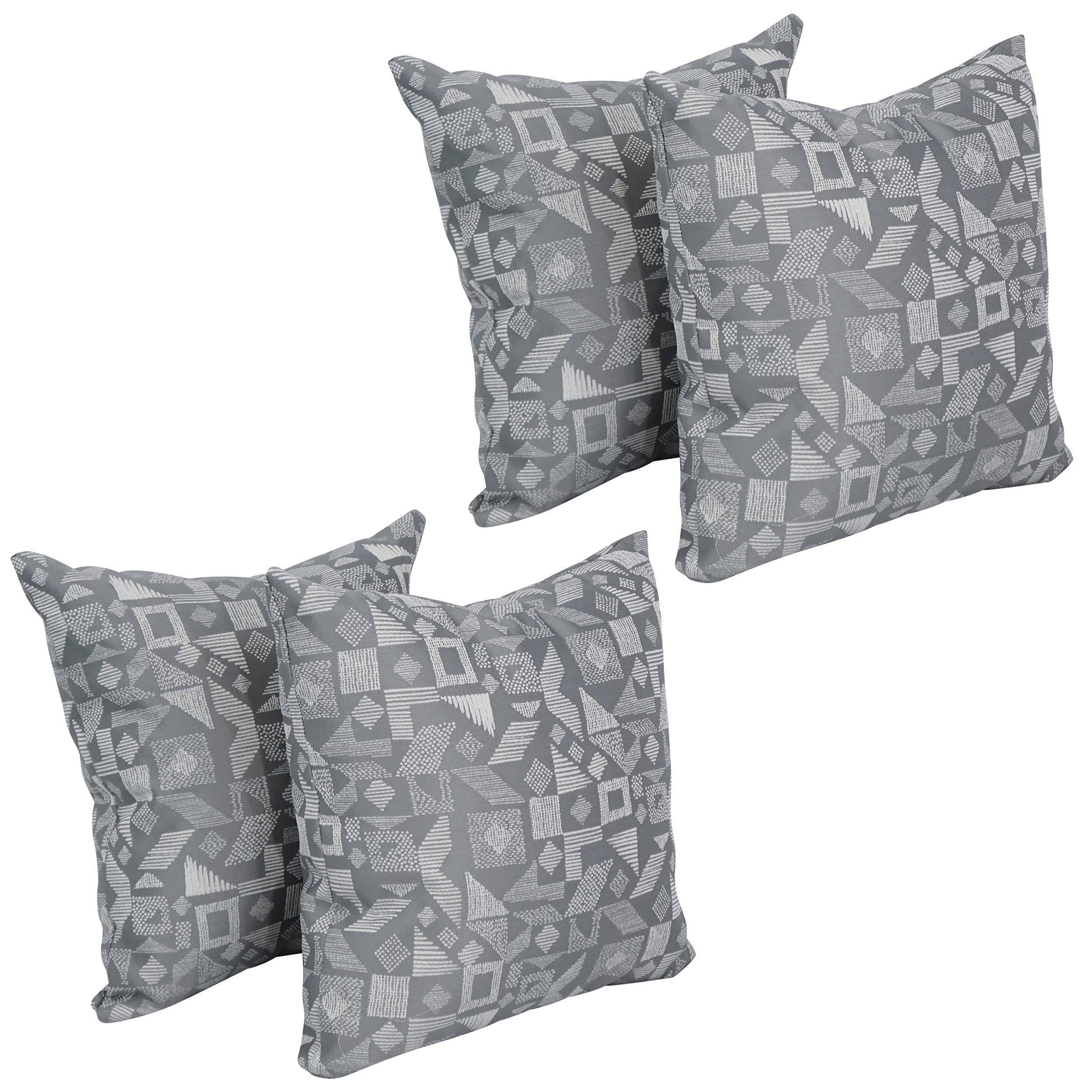 Blazing Needles Square Polyester Jacquard Throw Pillows, 17", Nina Greyst 4 Count