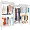 Raybee 77 White Clothing Rack, Heavy Duty Clothes Racks for Hanging Clothes Load 835LBS, Metal Clothing Rack Heavy Duty Garment 