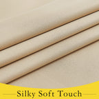 Nicetown Small French Door Curtain, Mini Sized Room Darkening Thermal Insulated Valance For Bathroom Window, Door Cover Shade For Glass Door Office, 1 Pc, 26W X 18L, Biscotti Beige