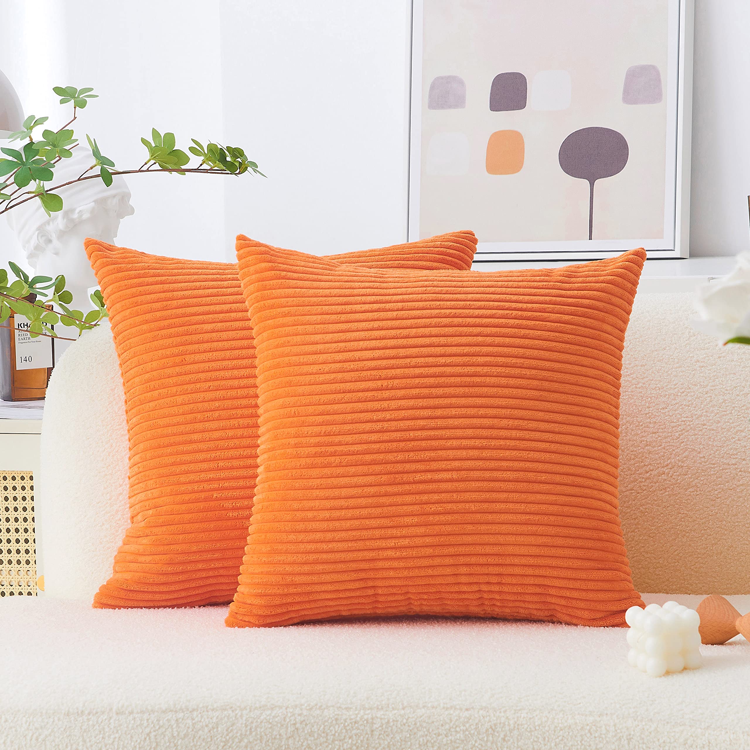 Home Brilliant Burnt Orange Euro Shams Set Of 2 Pillow Covers Super Soft Large Decorative Throw Pillow Covers For Patio Living R