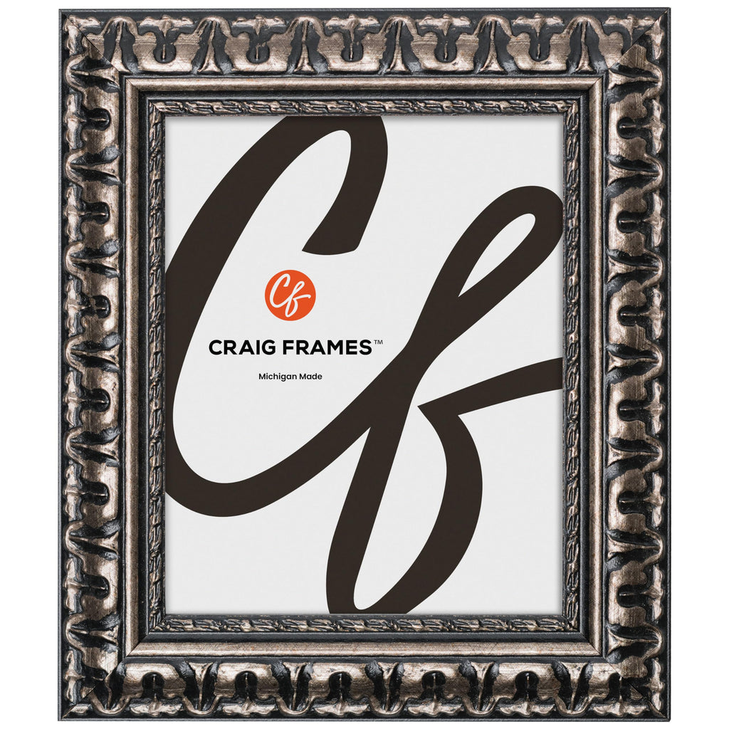 Craig Frames Bravado Ornate, 18x25 Picture Frame, Antique Silver