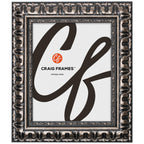 Craig Frames Bravado Ornate, 16x34 Picture Frame, Antique Silver