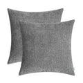 Calitime Pack Of 2 Cozy Throw Pillow Covers Cases For Couch Sofa Home Decoration Solid Dyed Soft Chenille 24 X 24 Inches Medium