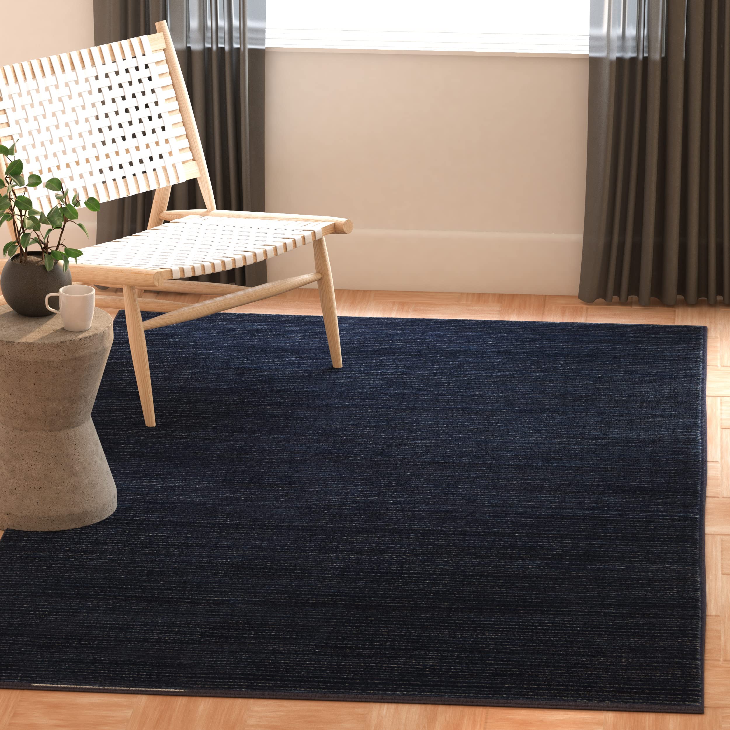 SAFAVIEH Vision Collection Accent Rug - 3 x 5, Navy, Modern Ombre Tonal Chic Design, Non-Shedding & Easy Care, Ideal for High 