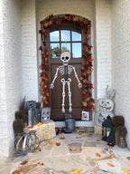 Mud Pie Halloween Skeleton Door Hanger, White, 59' X 19'
