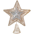 Ornativity Christmas Glitter Star Tree Topper - Rose Gold and Silver Bethlehem Star Sparkle Toppers Xmas Holiday Trees Top Decor