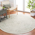 SAFAVIEH Adirondack Collection Area Rug - 67 Round, Ivory/Sage, Geometric Design, Ideal for High Traffic Areas in Living Room, 