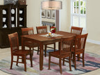 East West Furniture DUNO6D-MAH-C Dudley 6 Piece Kitchen Set Contains a Rectangle Table and 4 Linen Fabric Dining Chairs with a Bench, 36x60 Inch, Mahogany