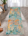 Lahome Modern Abstract Runner Rug - 2x6 Washable Hallway Rug Runner Soft Colorful Bedoom Carpet, Non-Slip Low Pile Contemporary 
