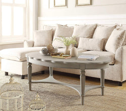 HomeRoots MDF, Solid Wood Leg 50 X 28 X 19 Antique White Coffee Table