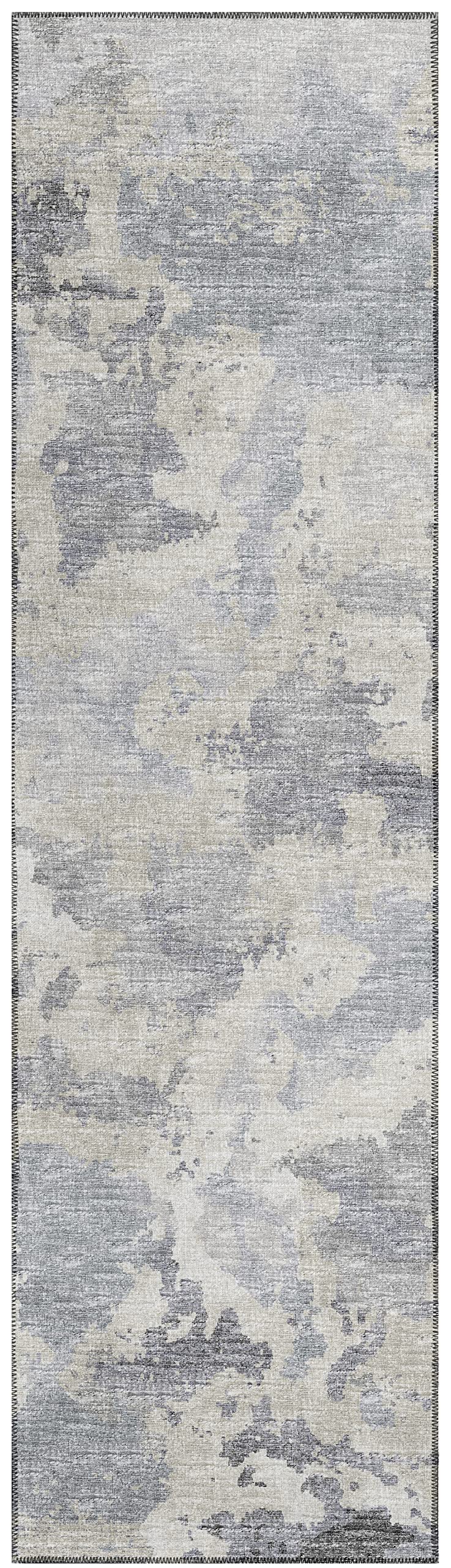 Addison Rugs Indoor/Outdoor Accord Aac32 Gray Washable 2'3" X 7'6" Indoor Outdoor Runner Rug, Easy Clean, Machine Washable, Non Shedding, Bedroom, Living Room, Dining Room, Kitchen, Patio Rug