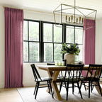 Twopages Double Layer Lined Curtain Burgundy Red Linen Blend Light Filtering Pinch Pleat Curtain For Kitchen, Room Darkening Win
