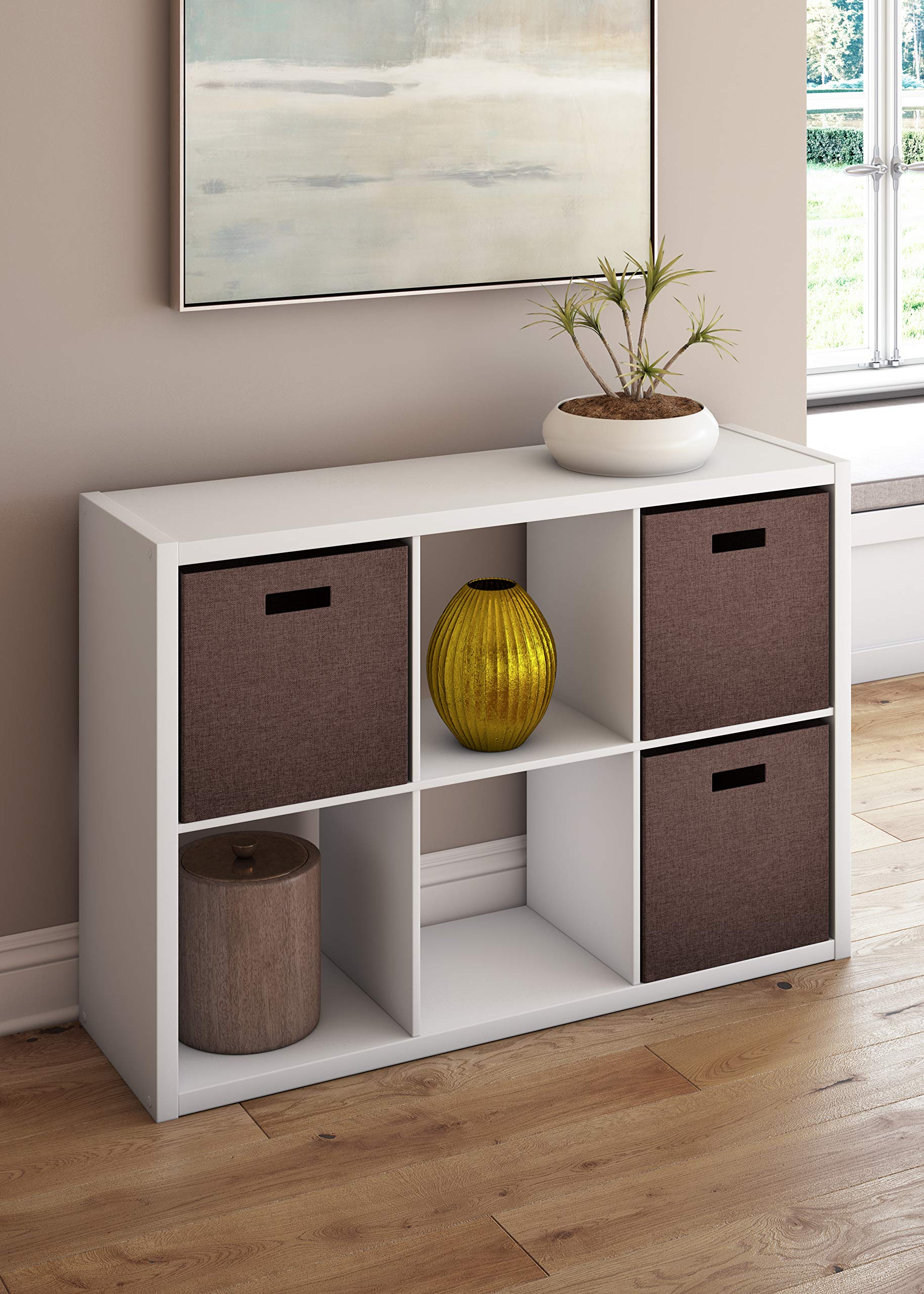 ClosetMaid 6 Cube Storage Shelf Organizer Bookshelf Engineered Wood White 30" H x 43.82" W