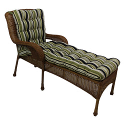 Blazing Needles Squared Outdoor Patterned Spun Polyester Tufted Chaise Lounge Cushion, 74 x 19, Eastbay Onyx