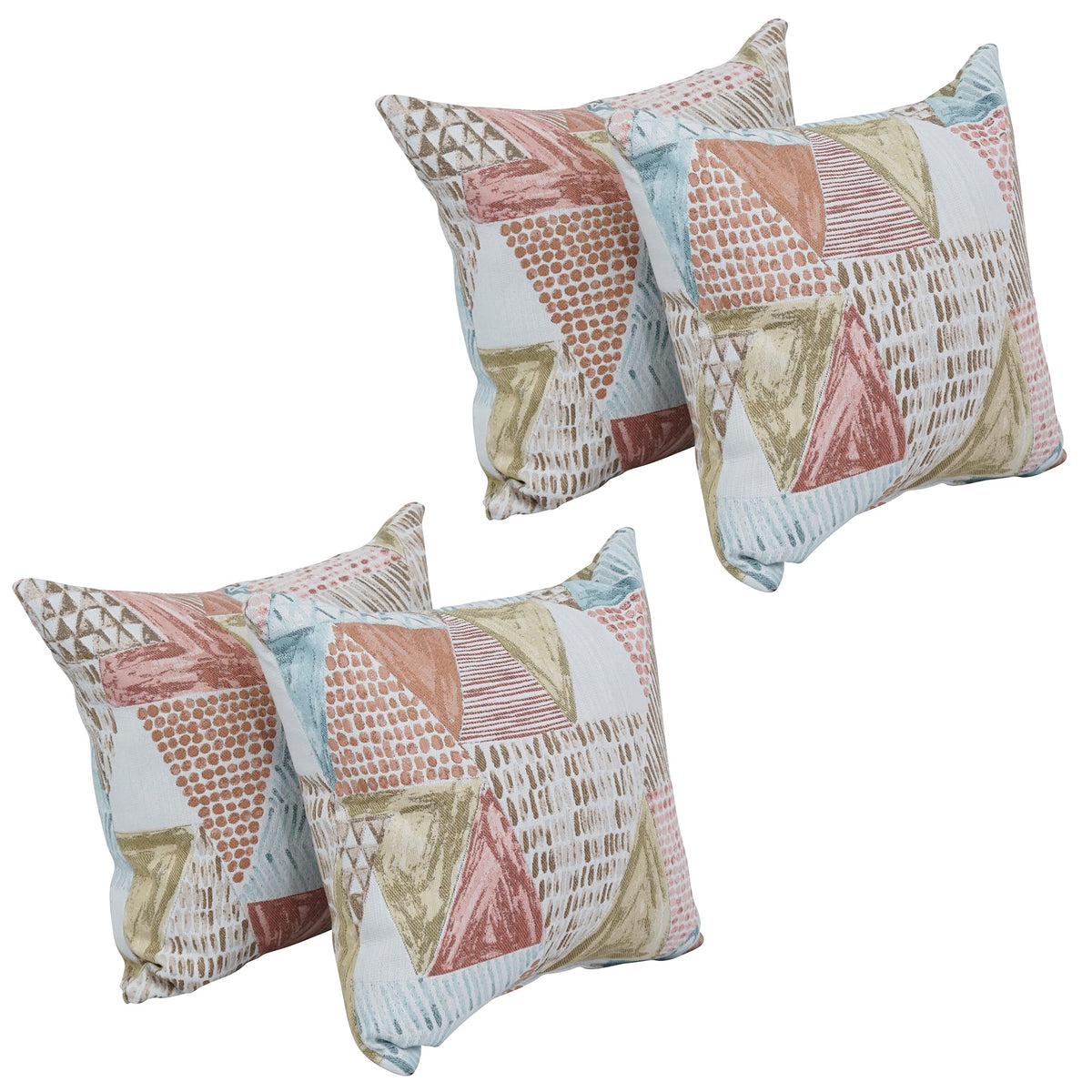 Blazing Needles Square Polyester Jacquard Throw Pillows, 17", Kandafrt Blush 4 Count