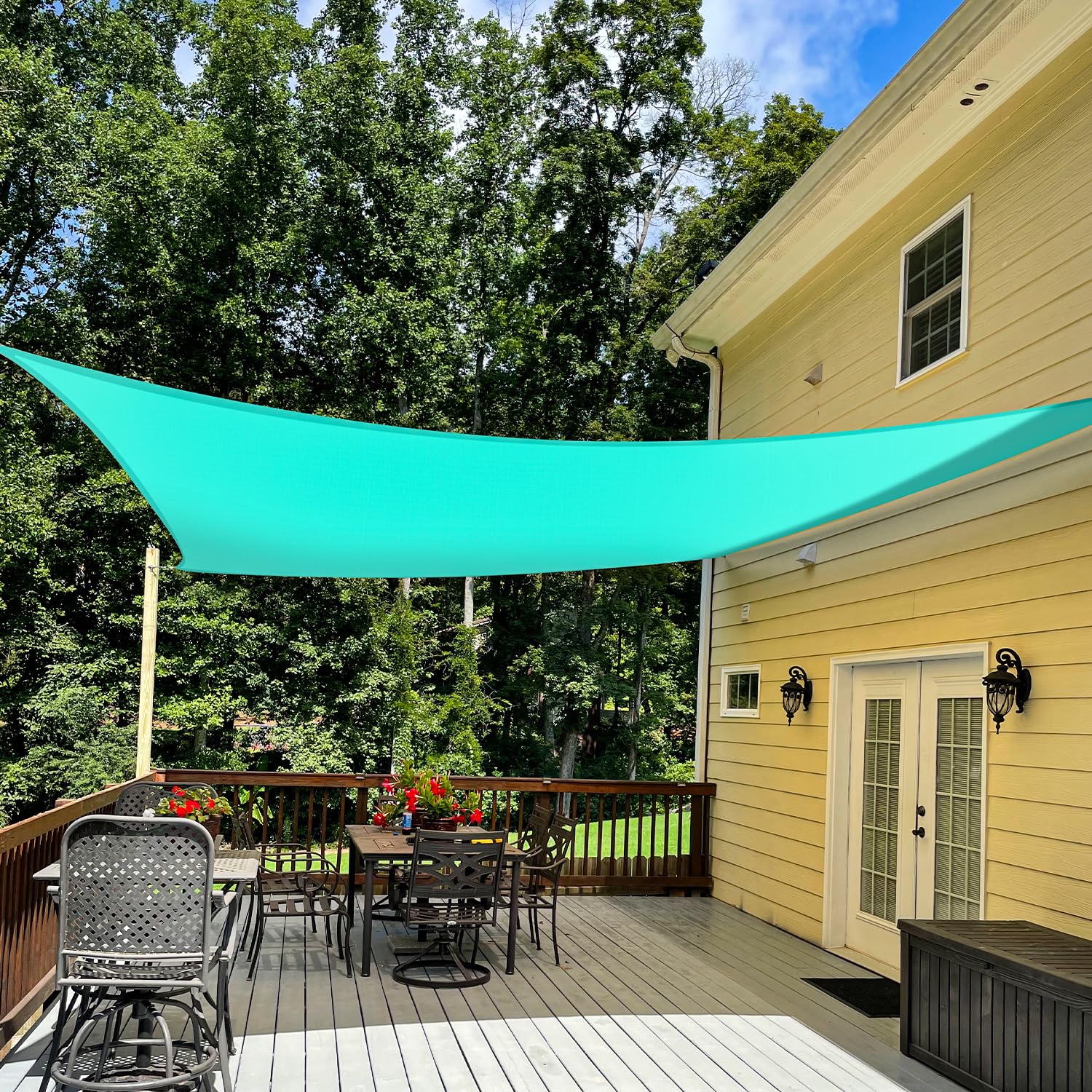 Tang Sun Shades Depot Sun Shade Sail 8' X 19' Green Turquoise Canopy Rectangle Shade Sail U*V Block For Patio Garden School Park