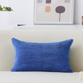 Home Brilliant Pillow Cover 12 X 20 Blue Decorative Pillows Plush Velvet Corduroy Striped Pillow Cases Pillow Cover For Chair Of