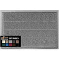 Gorilla Grip Dirt Grabber Mesh Door Mat, Low-Profile, Stain And Fade Resistant Heavy Duty Quick Dry Striped Doormat, Mats For Indoor Or Outdoor Entry, Shoe Scraper, Garage Entrance Mat, 47X35, Gray