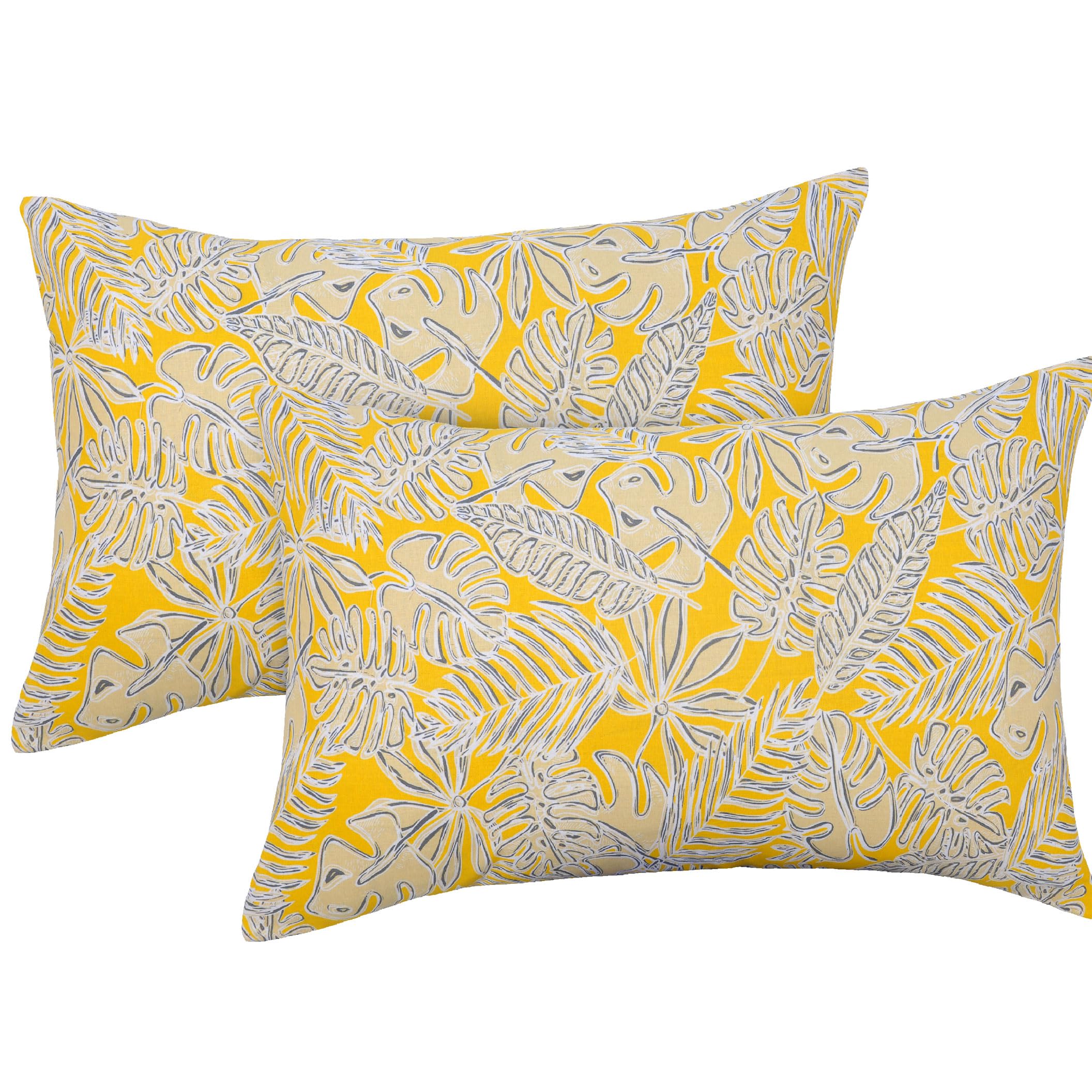 Huesland By Ahmedabad Cotton 144 Tc Pillow Cover Set Of 2 Cotton  Yellow & Grey