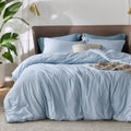Bedsure Full Comforter Set - Light Blue Full Size Comforter, Soft Bedding For All Seasons, Cationic Dyed Bedding Set, 3 Pieces,