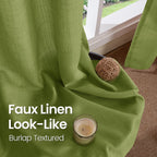 Bgment Curtains 63 Inch Length 2 Panels Set For Bedroom, Grommet Thick Linen Look Burlap Textured Light Filtering Privacy Window Drapes For Farmhouse Living Room, 42 X 63 Inch, Olive Green