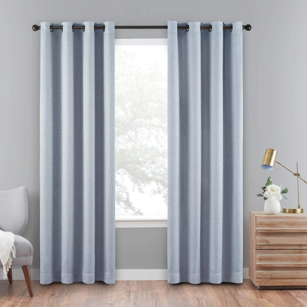 ECLIPSE Cara Grommet Top Curtains for Bedroom, Single Panel, 50'' x 63'', Denim