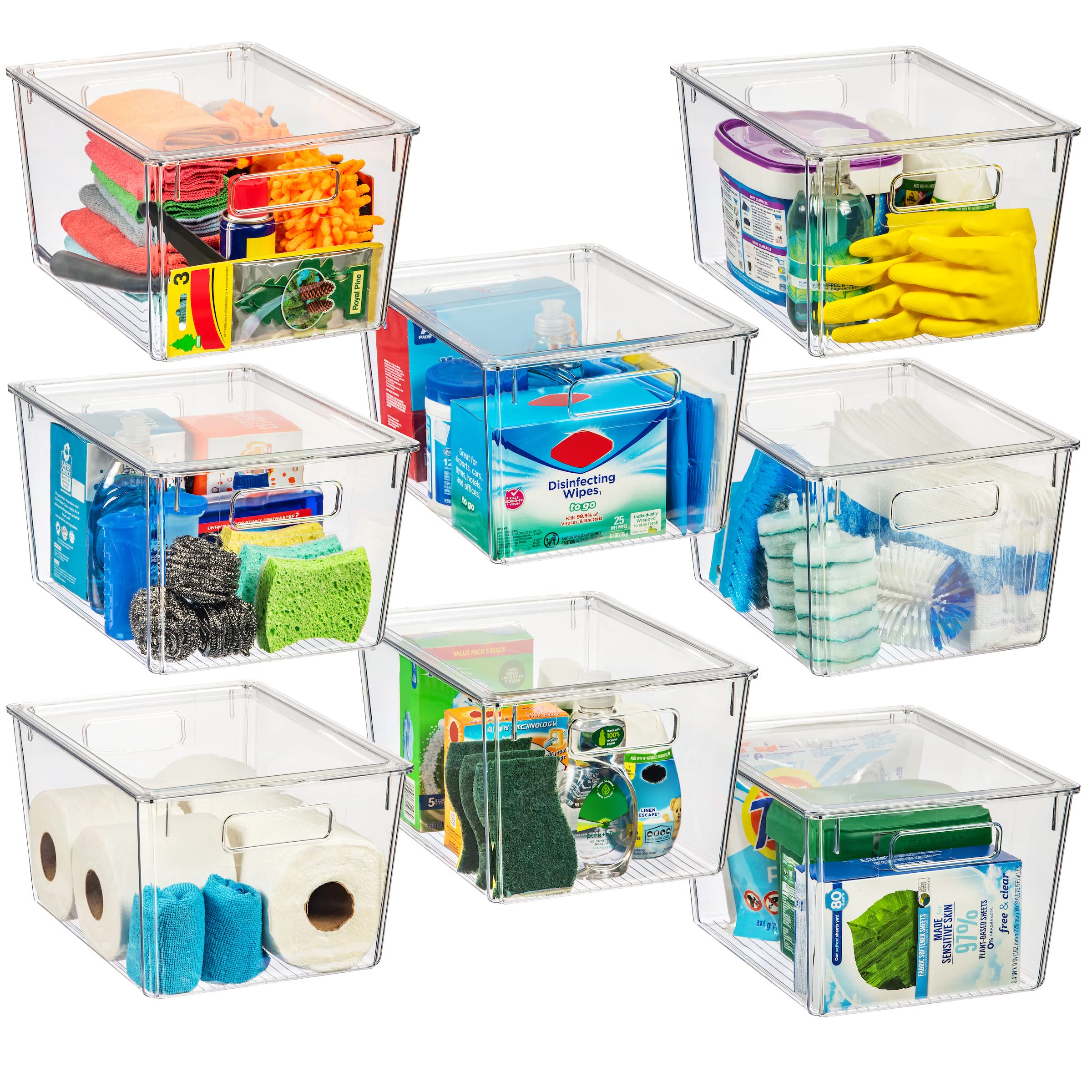 ClearSpace Plastic Storage Bins with Lids X-Large - Perfect Kitchen Organization or Pantry Storage - Fridge Organizer, Pantry Or
