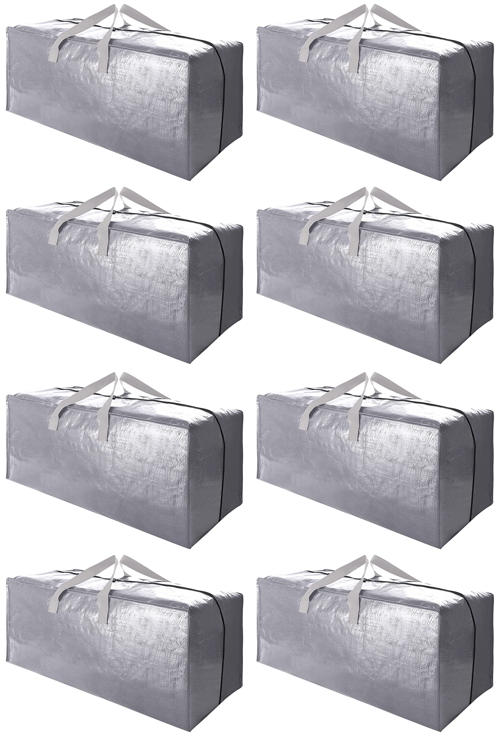 Cosy Family 8 Pack Heavy Duty Extra Large Moving Bags with Backpack Straps - Strong Handles & Zippers, Storage Totes For Space S