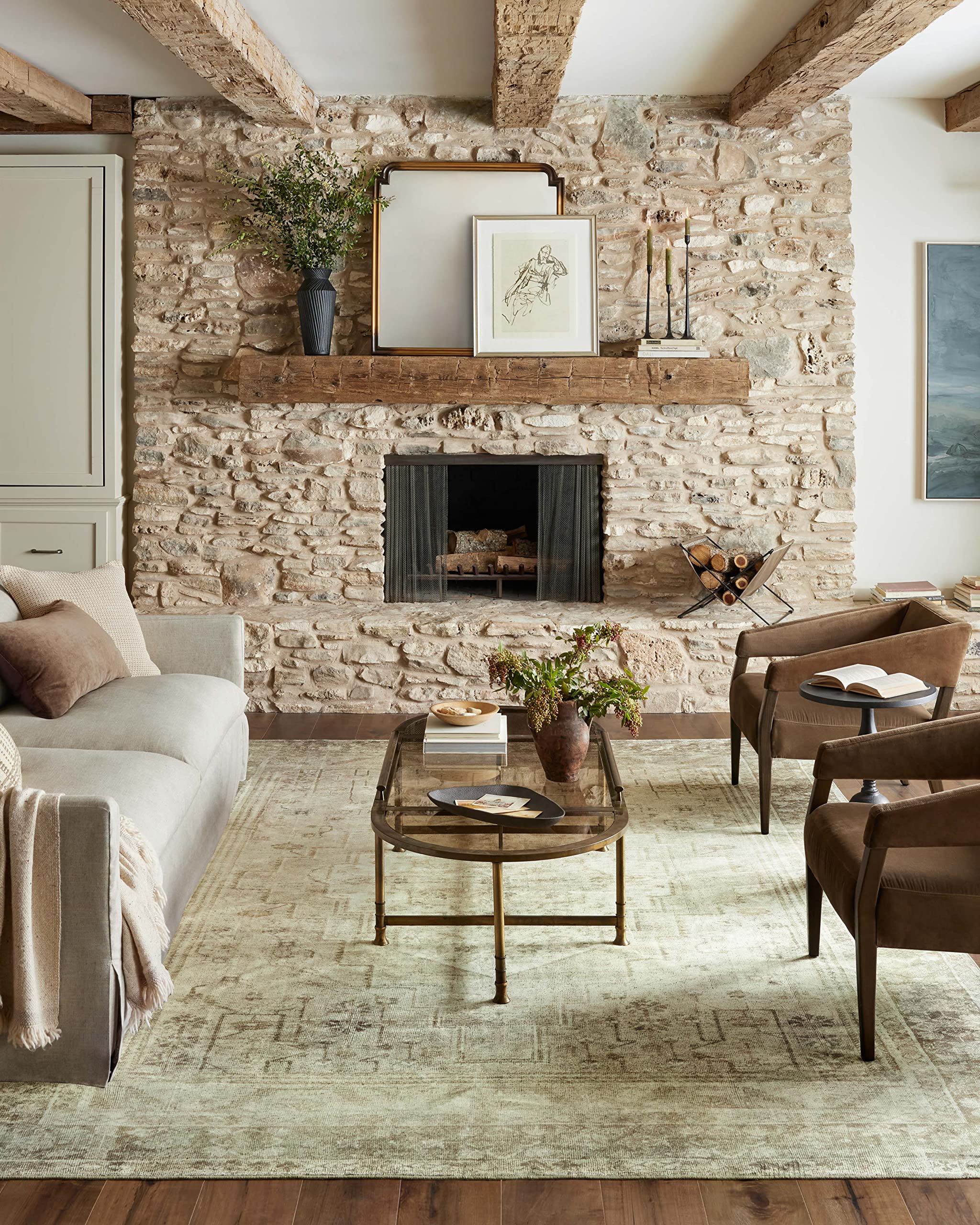 Loloi Magnolia Home by Joanna Gaines x Banks Natural/Granite 3-6 x 5-6 Accent Rug