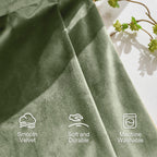 Lazzzy Blackout Velvet Curtains Green Thermal Insulated Curtains 84 Inch Long Drapes For Bedroom Living Room Darkening Window Treatments Grommet Living Room Curtains Set Of 2 Panels Sage Green