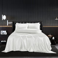 Hommxjf 4Pcs White Satin Sheets Set Twin Size Sheets White Silky Sheets Breathable Luxury Satin Sheets With 1 Satin Flat Sheet,1