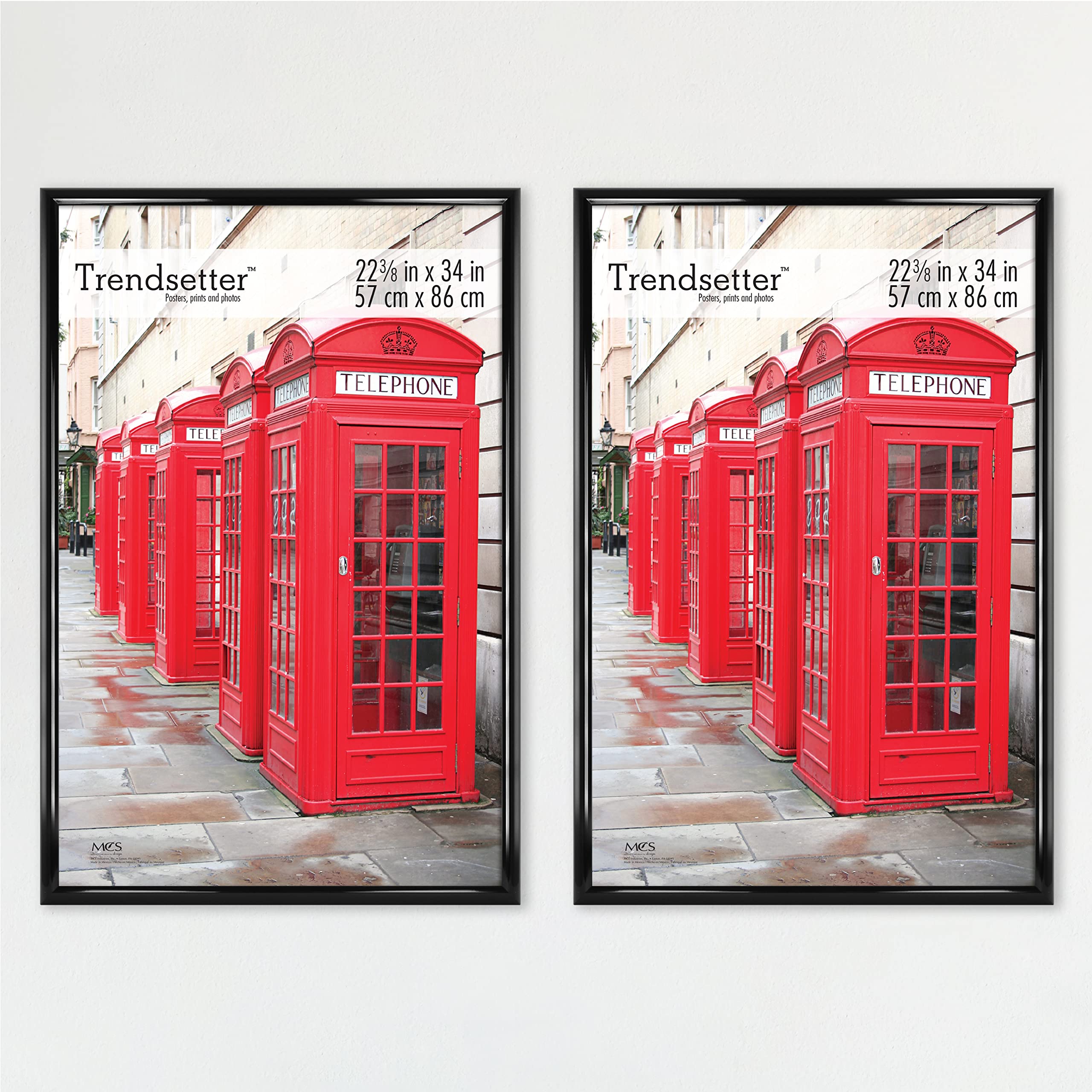 MCS Trendsetter 22.75x34 Poster Frame Black High-Gloss, Vertical & Horizontal Wall Hanging Large Picture Frame for Photos, Poste