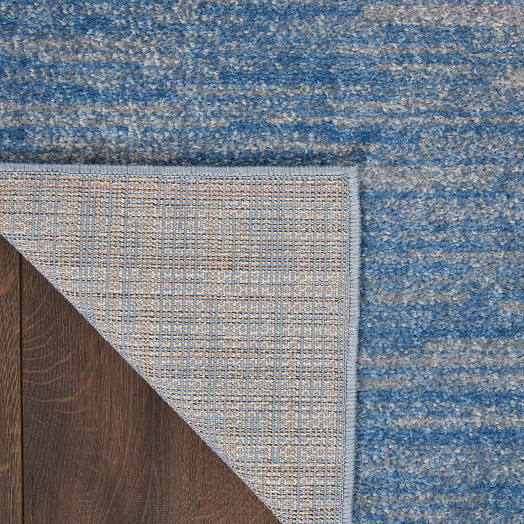 Nourison Essentials Solid Indoor/Outdoor Blue/Grey 2'2' X 20 Area Rug, Easy Cleaning, Non Shedding, Bed Room, Living Room, Dining Room, Deck, Patio, Backyard (2X20)