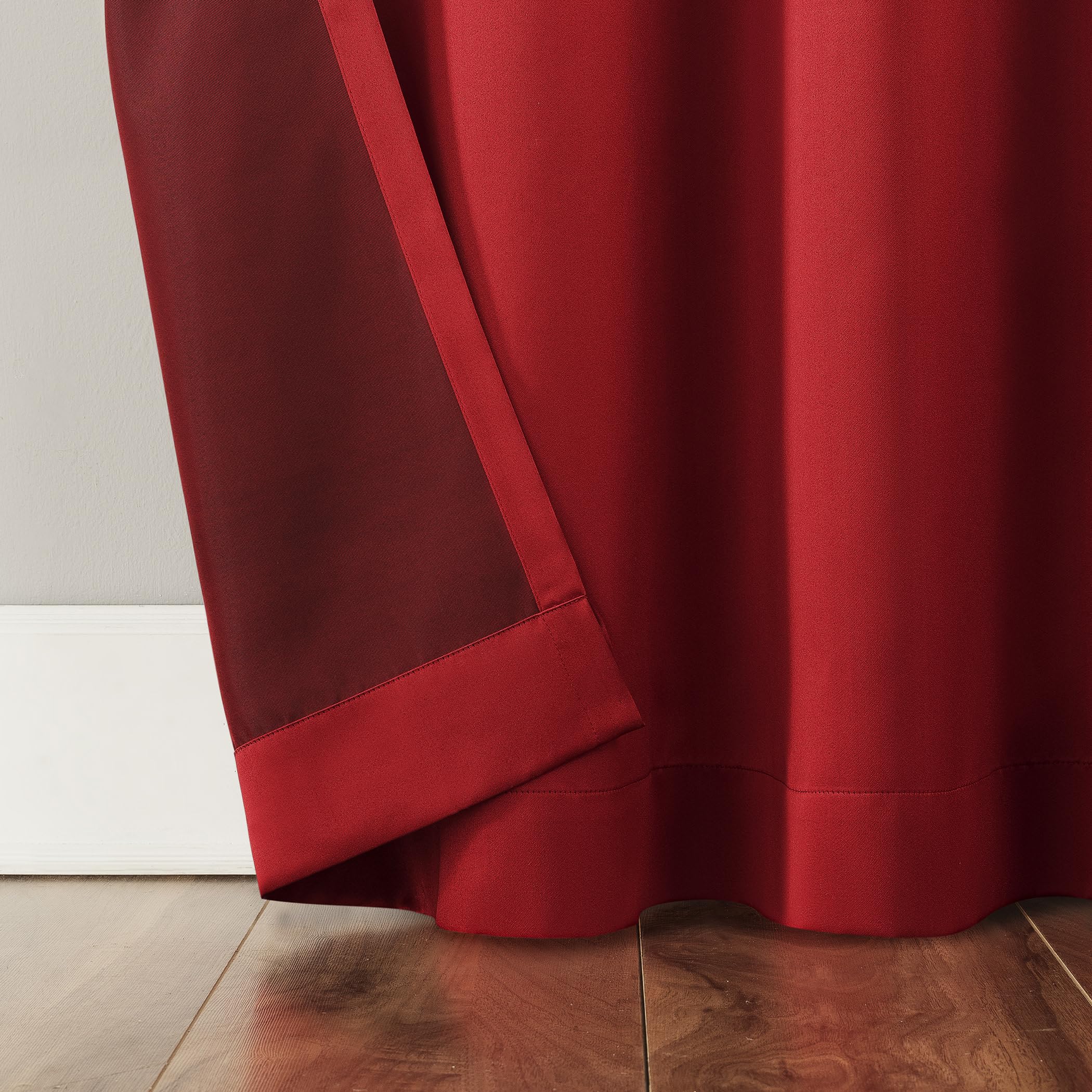 Sun Zero Barrow 2-Pack Energy Saving Grommet Curtain Panel Pair, 54'' X 63, Holiday Red