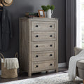 T4TREAM Farmhouse 5 Drawers Dresser Chests for Bedroom, Wood Rustic Tall Chset of Drawers,Dressers Organizer for Bedroom, Living