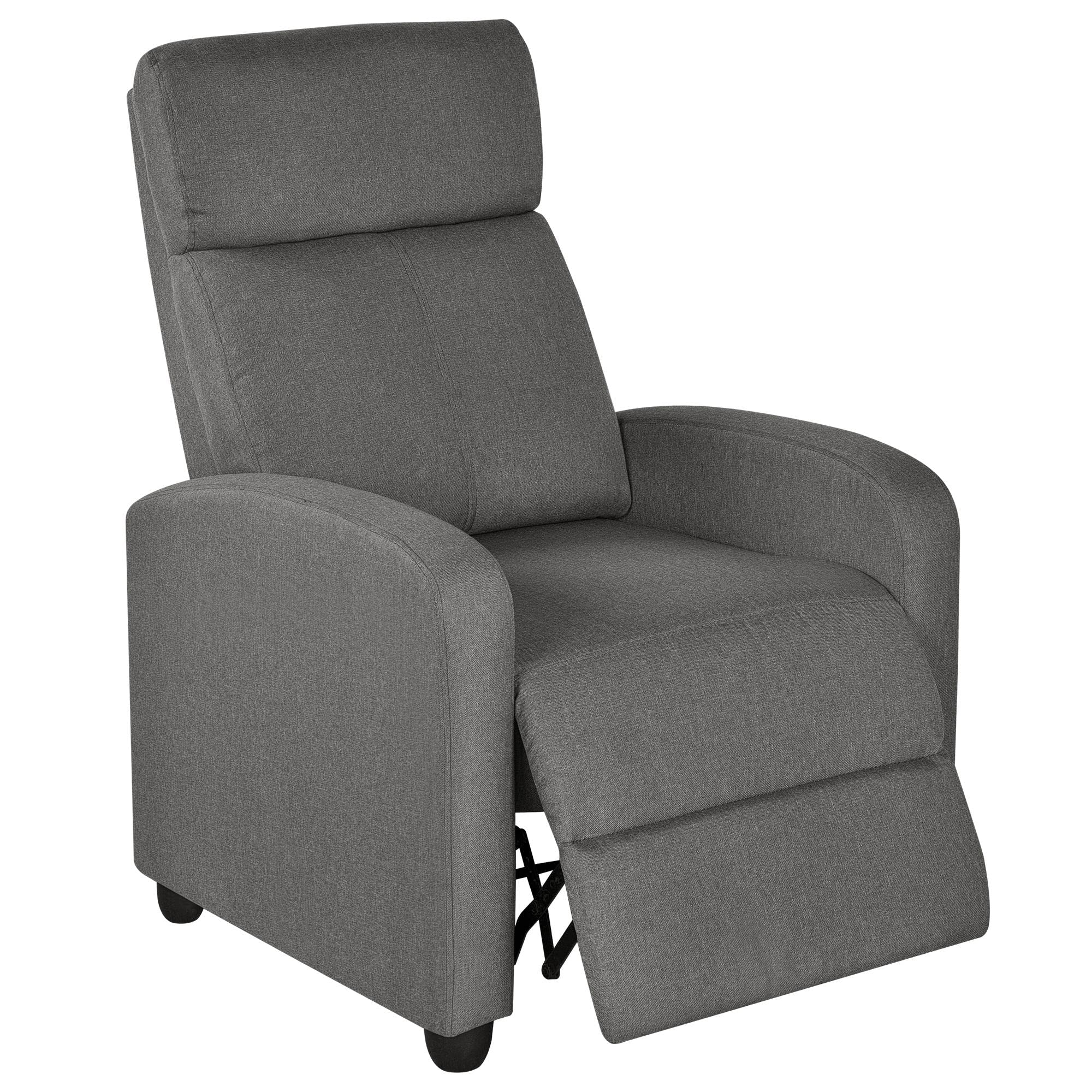 Topeakmart Fabric Recliner Sofa Push Back Recliner Chair Adjustable Modern Single Reclining Chair Upholstered Sofa With Pocket S
