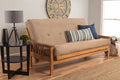 Kodiak Furniture Monterey Queen Size Futon Set In Butternut Finish, Suede Peat