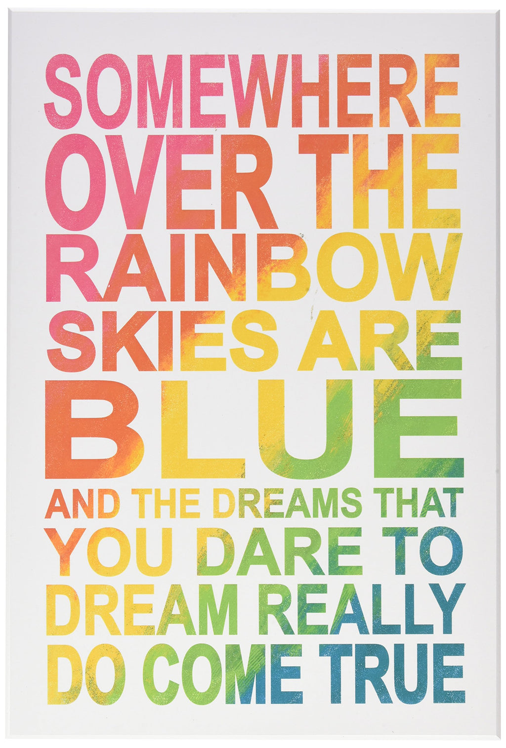 The Kids Room By Stupell Somewhere Over Rainbow Ombre Typography Wall Plaque