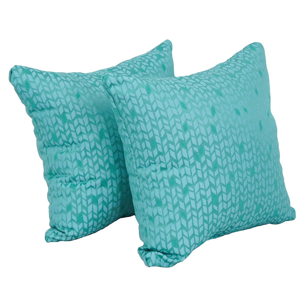 Blazing Needles Square Polyester Jacquard Throw Pillows, 17", Banyan Seagla 2 Count