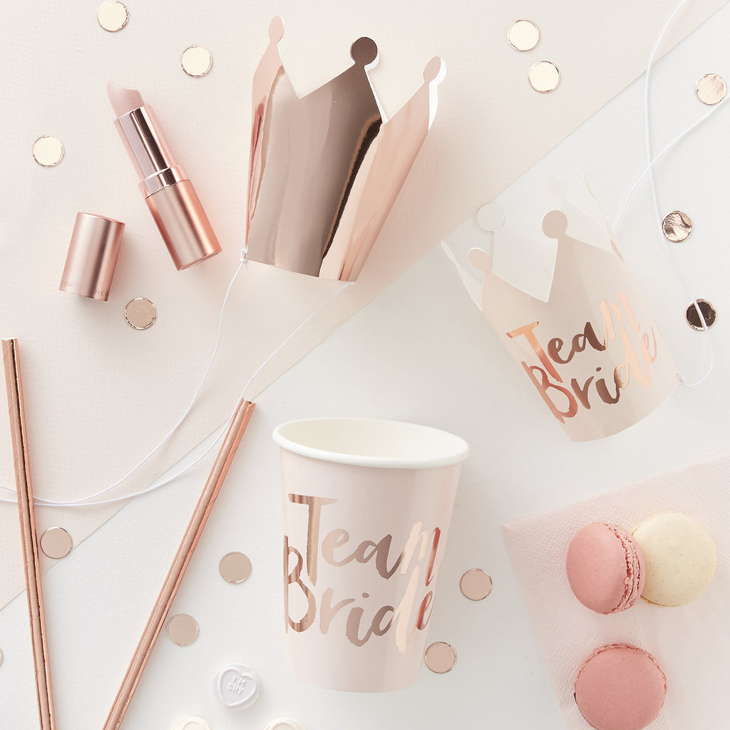 Ginger Ray Hen Party Rose Gold Team Bride Photo Booth Props Alternative Game - Team Bride